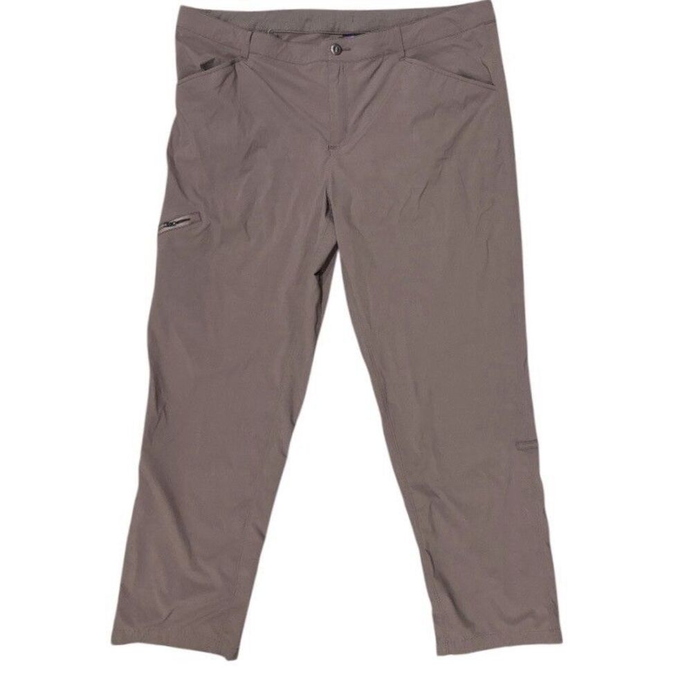 Patagonia Quandary Pants Convertible Capris Hiking Stretch Outdoors Taupe Sz 20